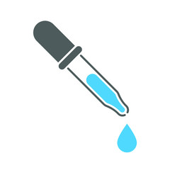 Dropper icon. Sign pipette isolated on white background. Eyedropper pictogram in flat design. Vector illustration