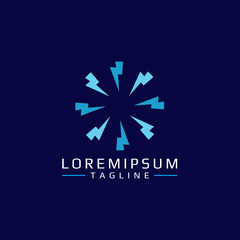 Abstract circle electric logotype technology company with blue color