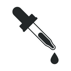 Dropper icon. Sign pipette isolated on white background. Eyedropper pictogram in flat design. Vector illustration