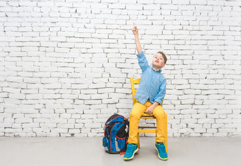 School student boy has an idea