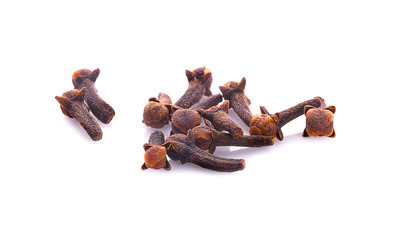dry cloves on white background