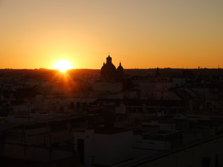 Beautiful sunset in Seville