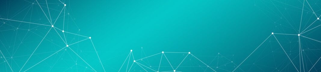 Abstract digital wires transformation, graphic dot lines banner background, triangle shapes vector creative graphic backgrounds