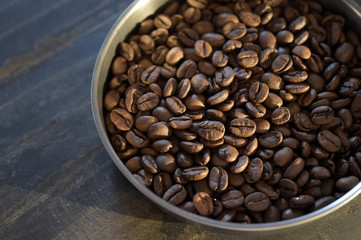 Close up of coffee beans for background