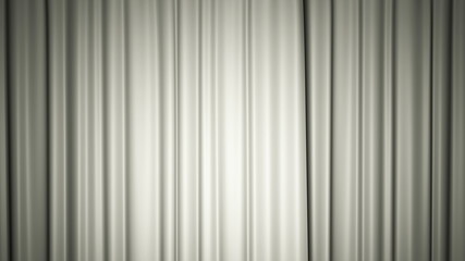 White silk curtain on stage. 3D illustration