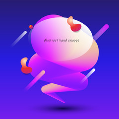 Minimal abstract 3d shape fluid and liquid gradient colorful background for layout, banner, poster, template, flyer. Vector modern graphic color design, Futuristic trendy dynamic pattern elements