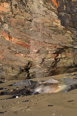 Obraz na płótnie Canvas Waterfall Tregardock Beach North Cornish Coast