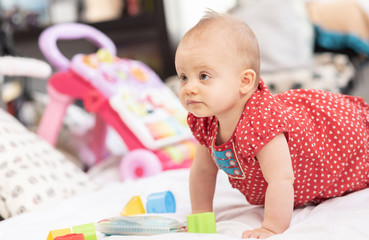 Portrait of happy cute baby girl