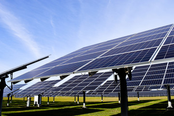 Big solar station on a clear day