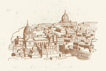 Obraz premium view of historic center of Rome, Italy