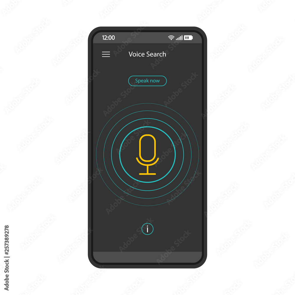 Aufkleber speech recognition smartphone interface vector template