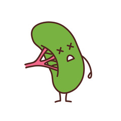 Unhappy human spleen character color icon