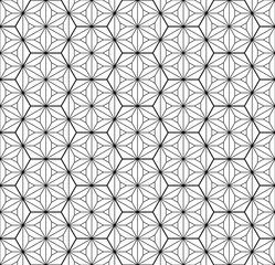 Seamless traditional Japanese geometric ornament .Black and white.