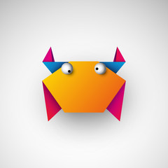 kolorowy krab origami logo wektor © Rzoog