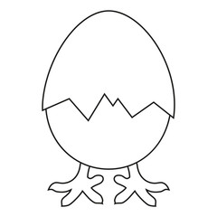 Line art black and white new chick is born