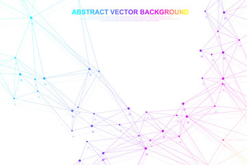 Abstract plexus background with connected lines and dots. Plexus geometric effect Big data with compounds. Lines plexus, minimal array. Digital data visualization. Vector illustration