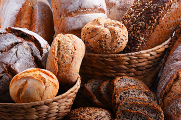 Composition with assorted bakery products