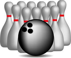 Bowling Ball and Pins