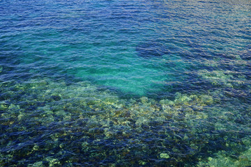 Fototapeta na wymiar Water surface of the Atlantic ocean in Tenerife, Canary Islands, water texture, sea
