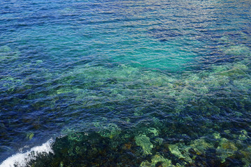 Fototapeta na wymiar Water surface of the Atlantic ocean in Tenerife, Canary Islands, Spain