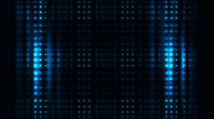 Light diode panel. Neon blue light, abstract background. light spotlights. 3d illustration