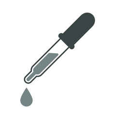 Dropper icon. Sign pipette isolated on white background. Eyedropper pictogram in flat design. Vector illustration