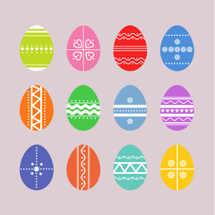 Vector set of easter eggs. 