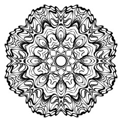 Mandala. Abstract Round Vector Illustration. Anti-Stress Therapy Pattern. Black, white