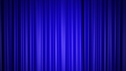 Fototapeta premium Blue silk curtain on stage. 3D illustration