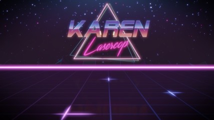 first name Karen in synthwave style