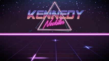 first name Kennedy in synthwave style