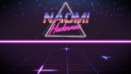 first name Naomi in synthwave style