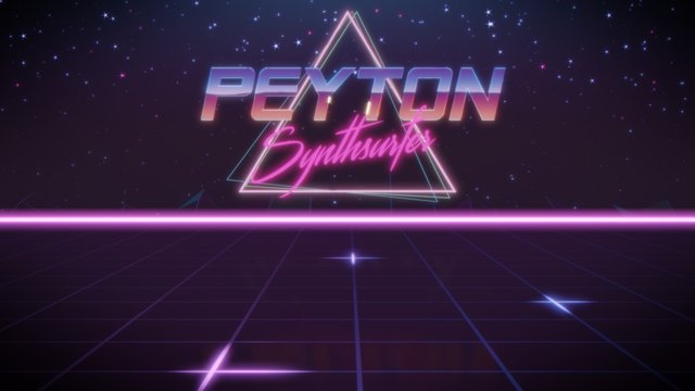 first name Peyton in synthwave style
