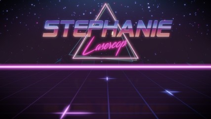 first name Stephanie in synthwave style