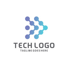 Modern Logo Technology for Business, Creative Technology Symbols for Companies, Logotypes of Digital Concepts and Circles, Connections and Networks Icons, Energy and Molecule Vector, Tech Logo Design.