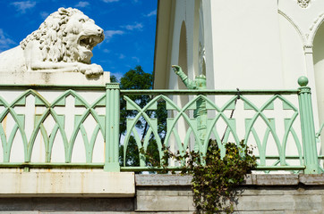 metal statues in the Alexander Park. Catherine Park in the city of Pushkin.