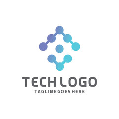 Modern Logo Technology for Business, Creative Technology Symbols for Companies, Logotypes of Digital Concepts and Circles, Connections and Networks Icons, Energy and Molecule Vector, Tech Logo Design.