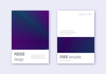 Minimalistic cover design template set. Neon abstr
