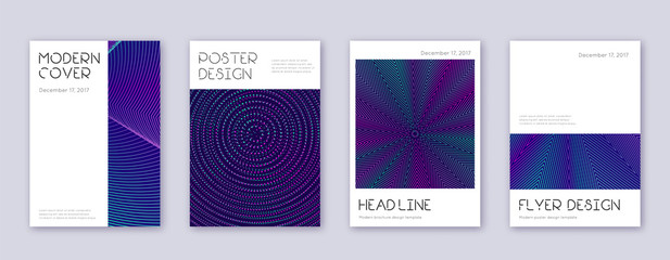 Fototapeta na wymiar Minimal brochure design template set. Neon abstrac