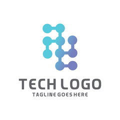 Modern Logo Technology for Business, Creative Technology Symbols for Companies, Logotypes of Digital Concepts and Circles, Connections and Networks Icons, Energy and Molecule Vector, Tech Logo Design.