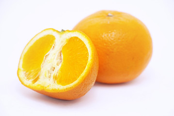 Orange on white background