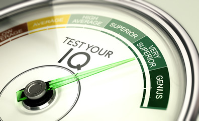 IQ test Result, Very Superior Intelligence Quotient. - obrazy, fototapety, plakaty