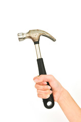 hammer on woman hand