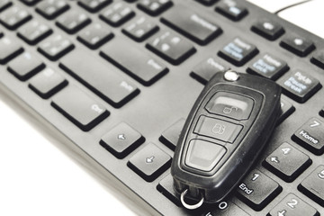 car key on keyboard