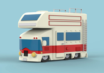 Vintage camping cars for all family. 3d render