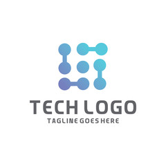 Modern Logo Technology for Business, Creative Technology Symbols for Companies, Logotypes of Digital Concepts and Circles, Connections and Networks Icons, Energy and Molecule Vector, Tech Logo Design.