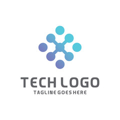 Modern Logo Technology for Business, Creative Technology Symbols for Companies, Logotypes of Digital Concepts and Circles, Connections and Networks Icons, Energy and Molecule Vector, Tech Logo Design.