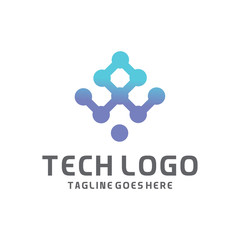 Modern Logo Technology for Business, Creative Technology Symbols for Companies, Logotypes of Digital Concepts and Circles, Connections and Networks Icons, Energy and Molecule Vector, Tech Logo Design.