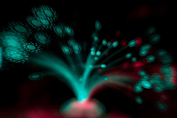 Lens Flare. Light bokeh, black background. Easy to add over photos. Abstract sun burst with digital...