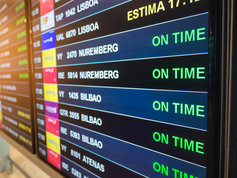 Flight Information Timetable board Airline flight boarding on time